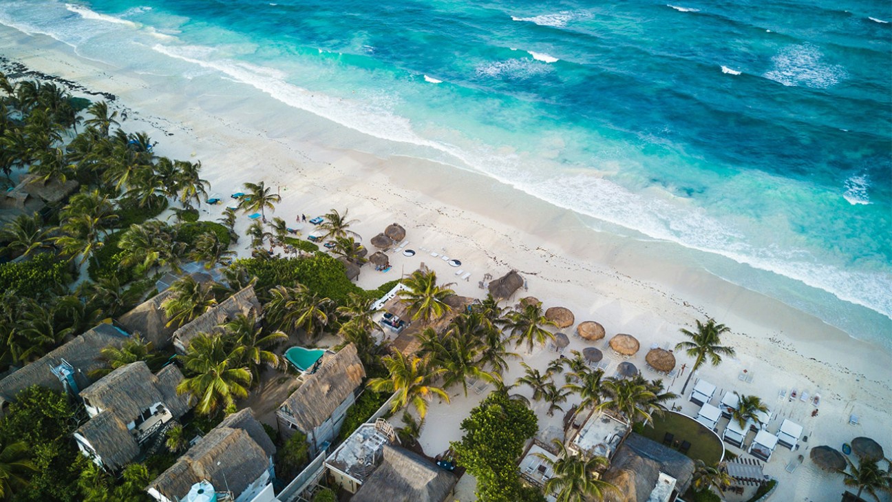 A beach at Tulum Mexico is one of the best things to do there