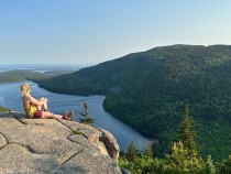 Danielle Overlooking Jordan Pond