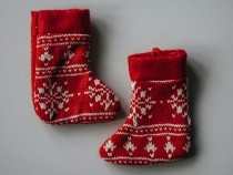 A pair of red socks - the fourth most searched ugly Christmas clothing item